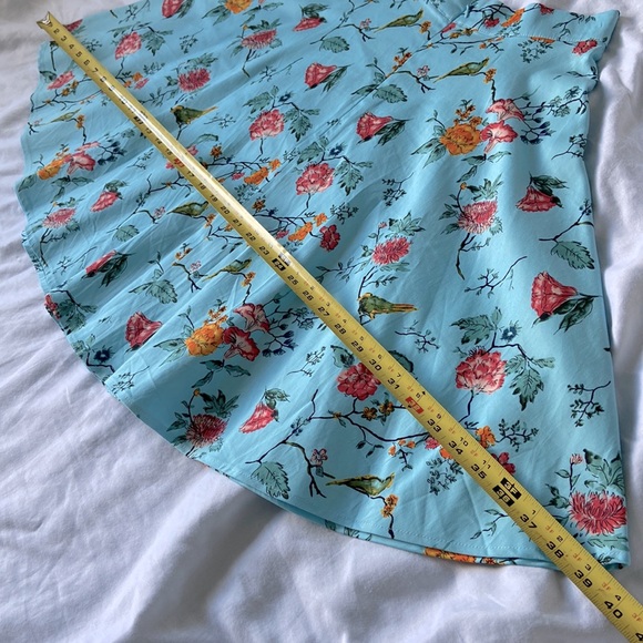 Blue Floral skirt with birds - Picture 7 of 10